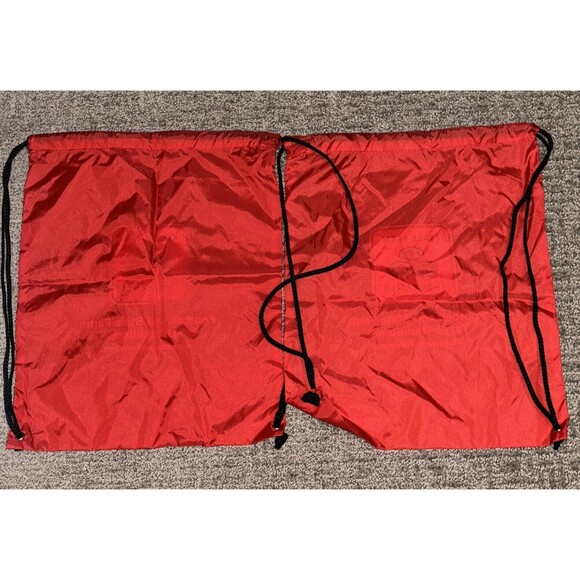 Lot of 2 State Farm Red Backpack-Style Nylon Carrying Bag Drawstring Closure - Picture 4 of 11